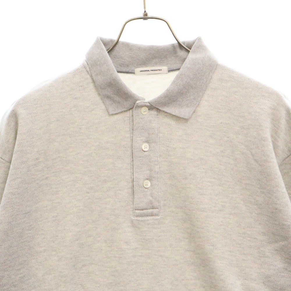 UNIVERSAL PRODUCTS(ユニバーサルプロダクツ) PIQUET TERRY L/S POLO SHIRT ピケテリー ロングスリーブポロシャツ グレー 221-60102