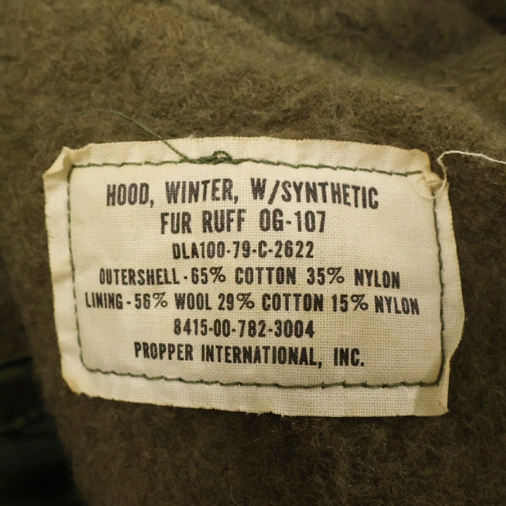 VINTAGE(ヴィンテージ) 73年製 US.Army M-65 Fishtall Parka with Liner ファーフーデッド ライナー付きフィッシュテールモッズコート カーキ 100-73-C-0156