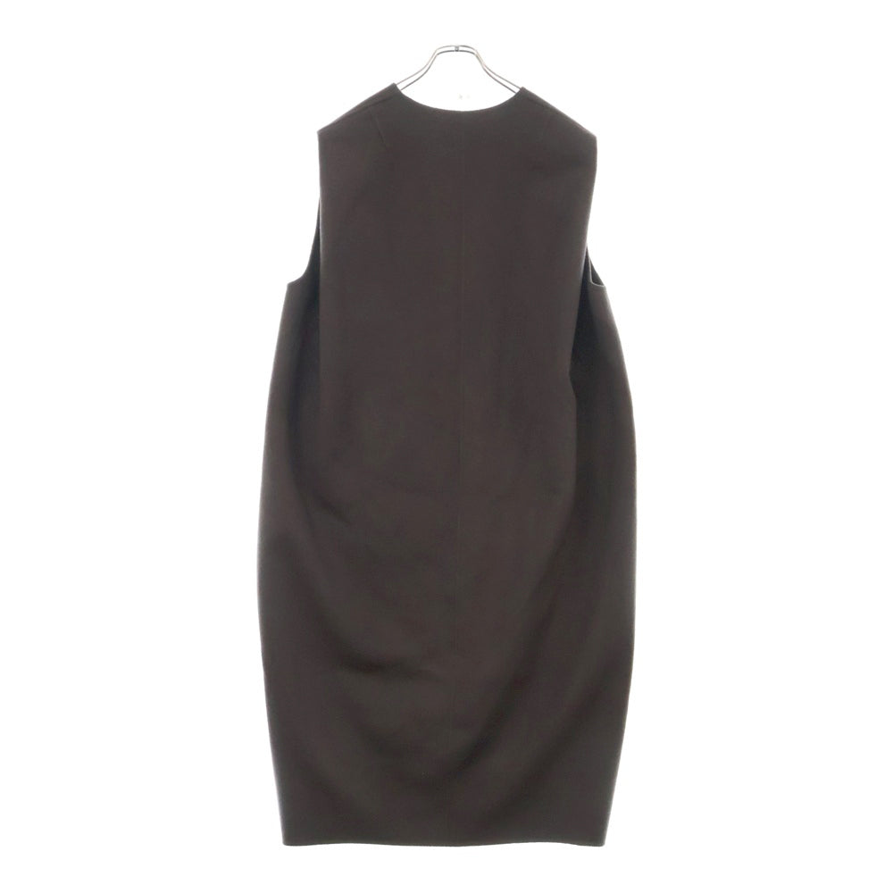 LOHEN(ローヘン) 22AW バックタック ジップアップ ウール ロングリバージレベスト ブラウン レディース LH22A-JK032