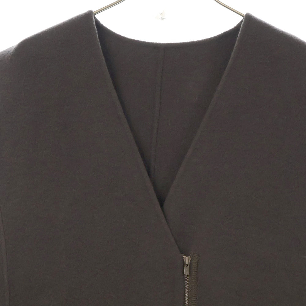 LOHEN(ローヘン) 22AW バックタック ジップアップ ウール ロングリバージレベスト ブラウン レディース LH22A-JK032