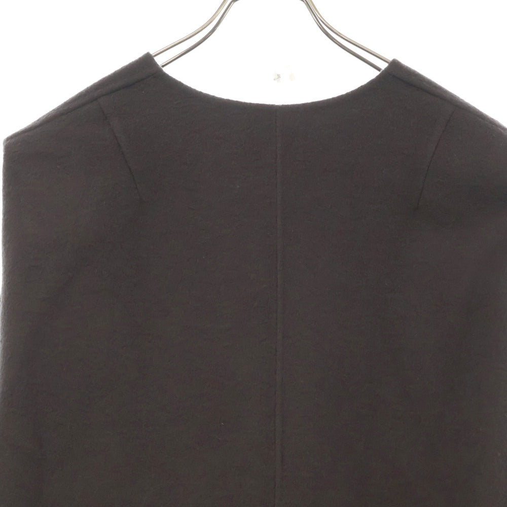 LOHEN(ローヘン) 22AW バックタック ジップアップ ウール ロングリバージレベスト ブラウン レディース LH22A-JK032