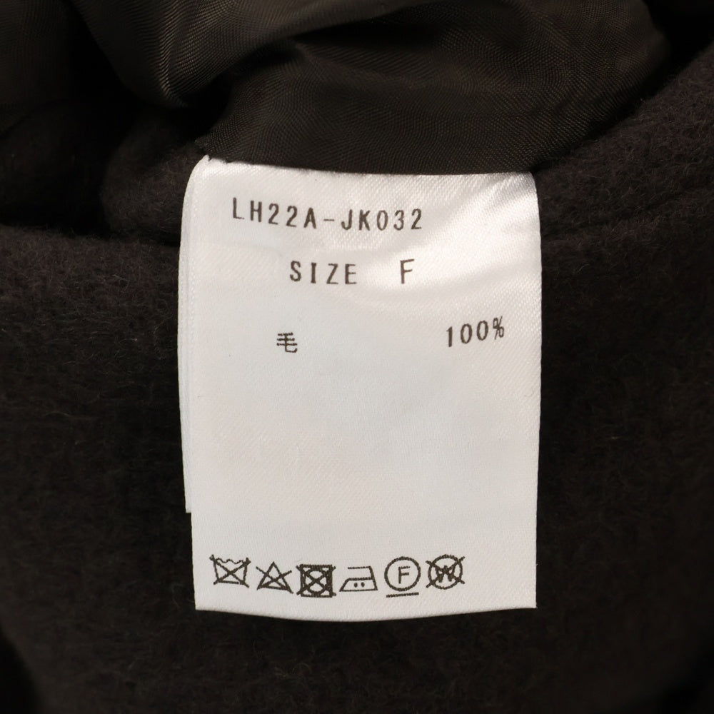 LOHEN(ローヘン) 22AW バックタック ジップアップ ウール ロングリバージレベスト ブラウン レディース LH22A-JK032