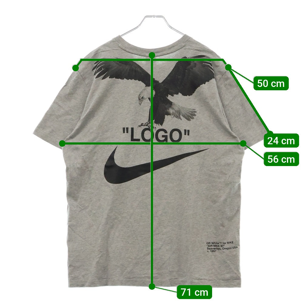 NIKE(ナイキ) 18AW ×OFF-WHITE NRG A6 TEE オフホワイト 両面プリント クルーネック 半袖Tシャツ カットソー グレー BQ0827-063