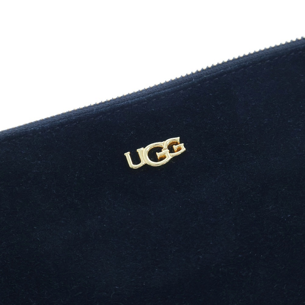 UGG(アグ) ロゴプレート ムートンクラッチバッグ ハンド ブラック レディース WPH001