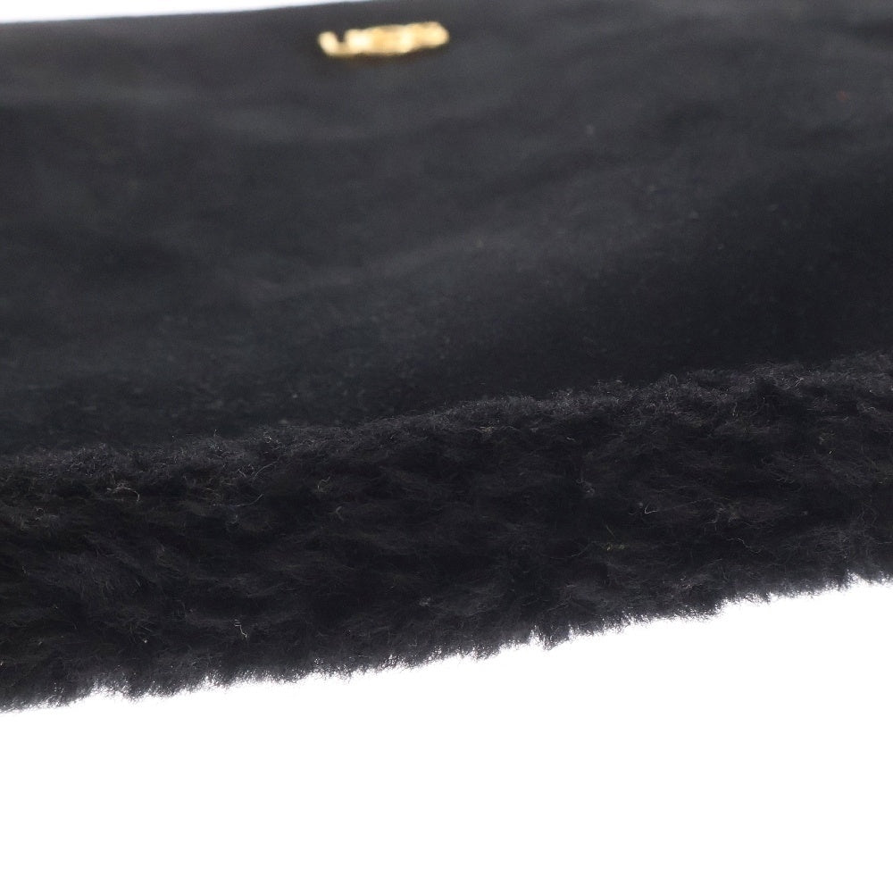 UGG(アグ) ロゴプレート ムートンクラッチバッグ ハンド ブラック レディース WPH001