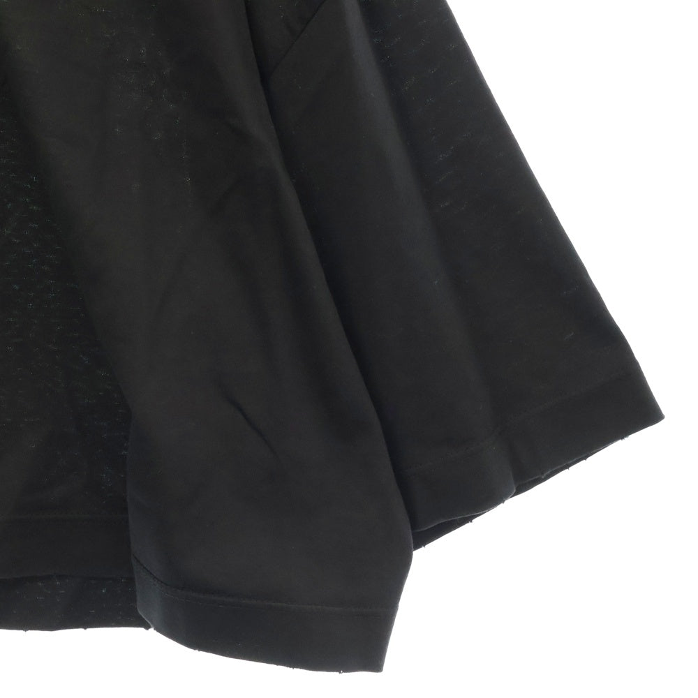 PRADA(プラダ) CROPPED JERSEY TEE ロゴワッペン クロップドダメージ半袖Tシャツ ブラック レディース 3560A S212 1Y99