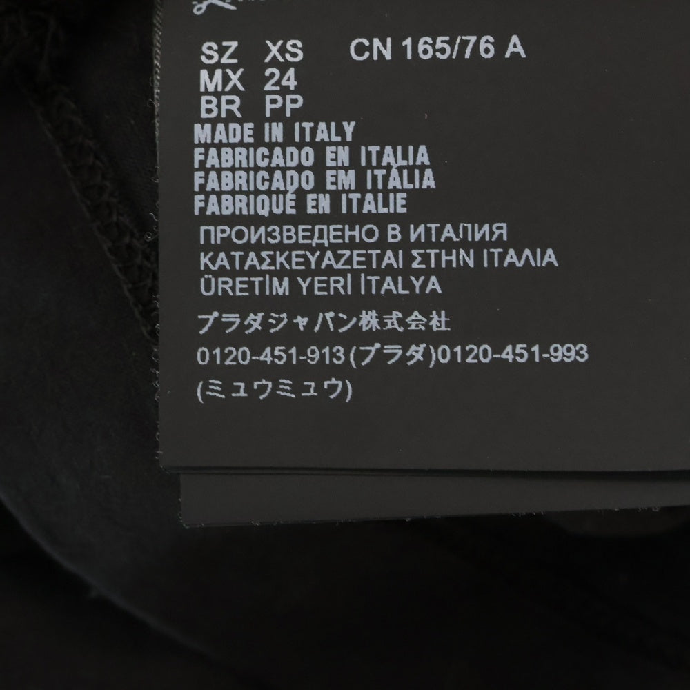 PRADA(プラダ) CROPPED JERSEY TEE ロゴワッペン クロップドダメージ半袖Tシャツ ブラック レディース 3560A S212 1Y99