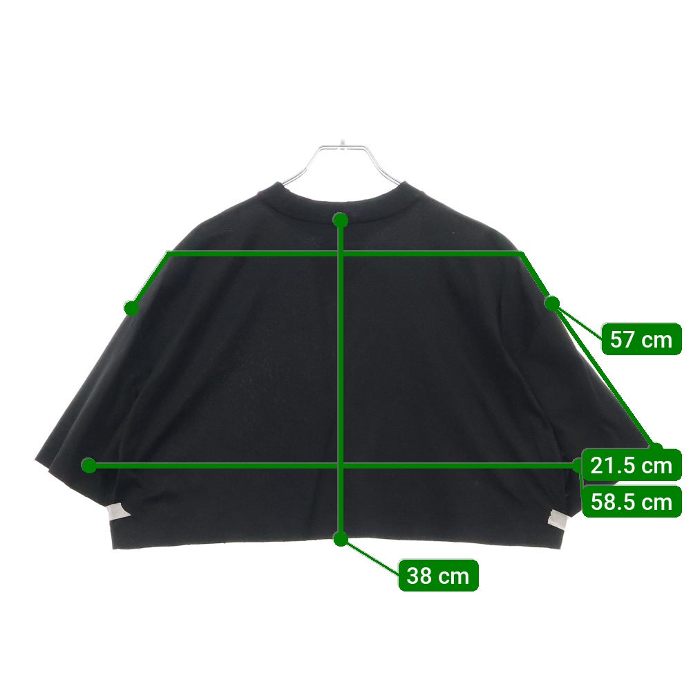 PRADA(プラダ) CROPPED JERSEY TEE ロゴワッペン クロップドダメージ半袖Tシャツ ブラック レディース 3560A S212 1Y99