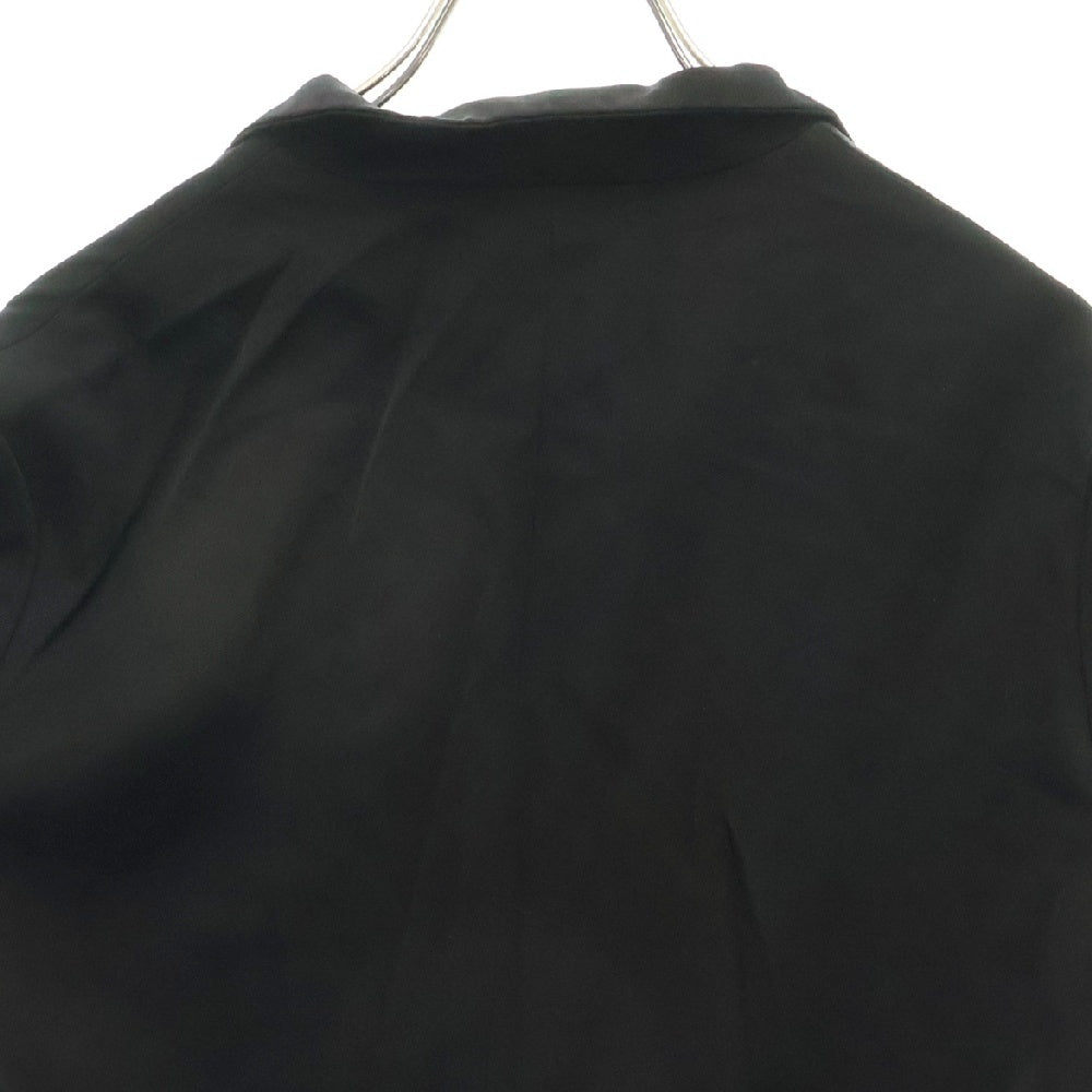 Yohji Yamamoto + NOIR(ヨウジヤマモトプリュスノアール) 変形デザイン スタンドカラー ウール ダブルジャケット ブラック レディース NA-J11-100