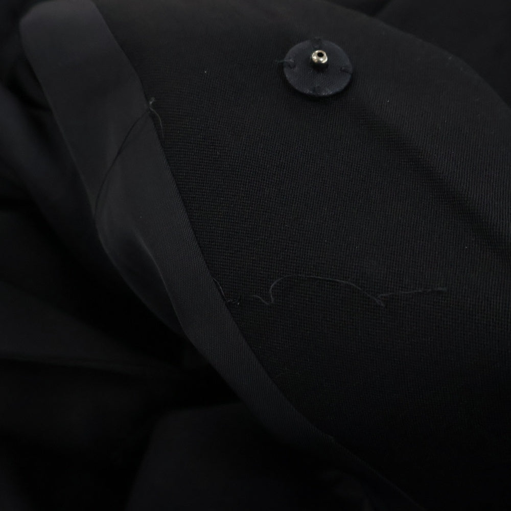 Yohji Yamamoto + NOIR(ヨウジヤマモトプリュスノアール) 変形デザイン スタンドカラー ウール ダブルジャケット ブラック レディース NA-J11-100