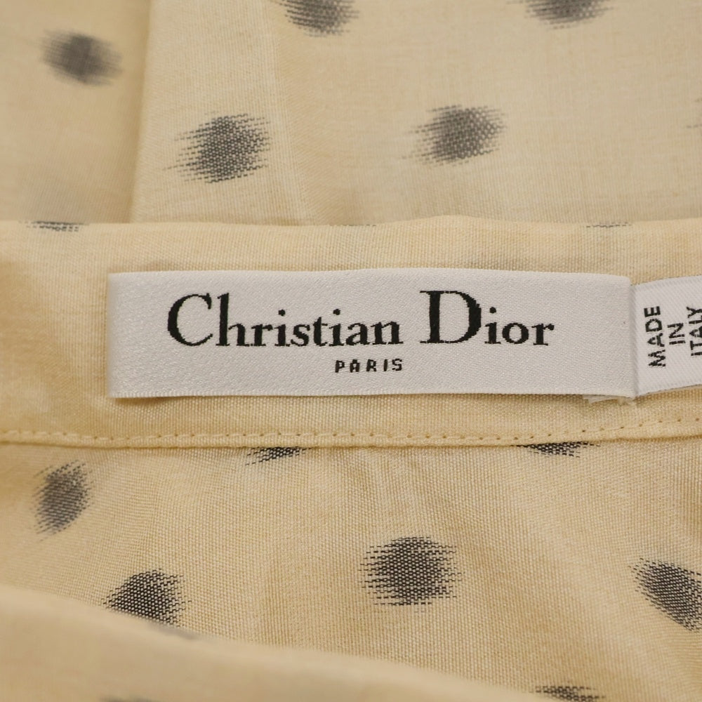 Christian Dior(クリスチャンディオール) 19SS かすれドット柄 シルク ロングスカート ベージュ レディース 911J23A6810