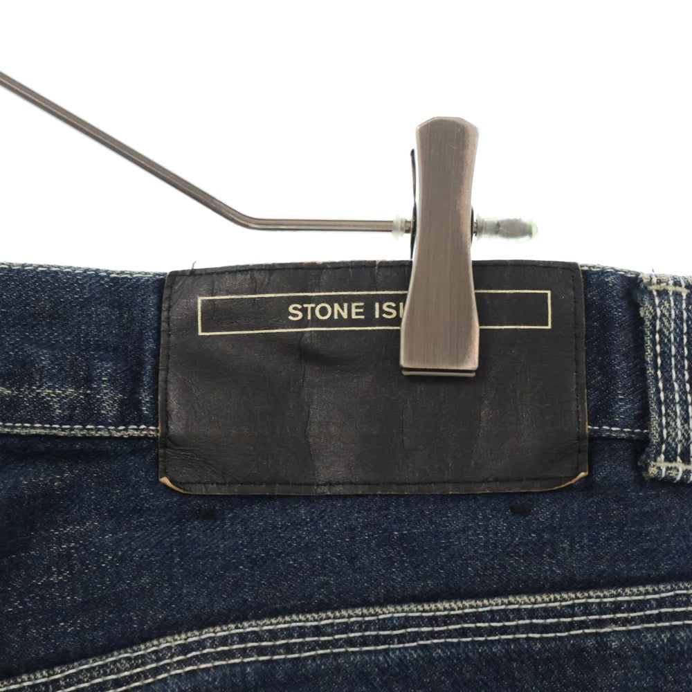 STONE ISLAND(ストーンアイランド) ステンシルロゴバックポケット ジップフライデニムパンツ インディゴ