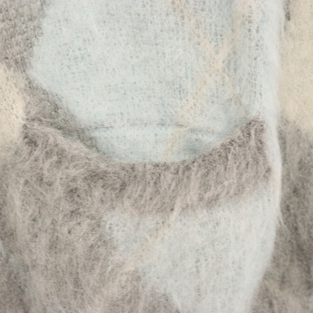 AMI Alexandre Mattiussi(アミアレクサンドルマテュッシ) Argyle Brushed Cardigan モヘア混 ウール ブラッシュド ダイヤモンドカット カーディガン グレー UKC018.KN0030