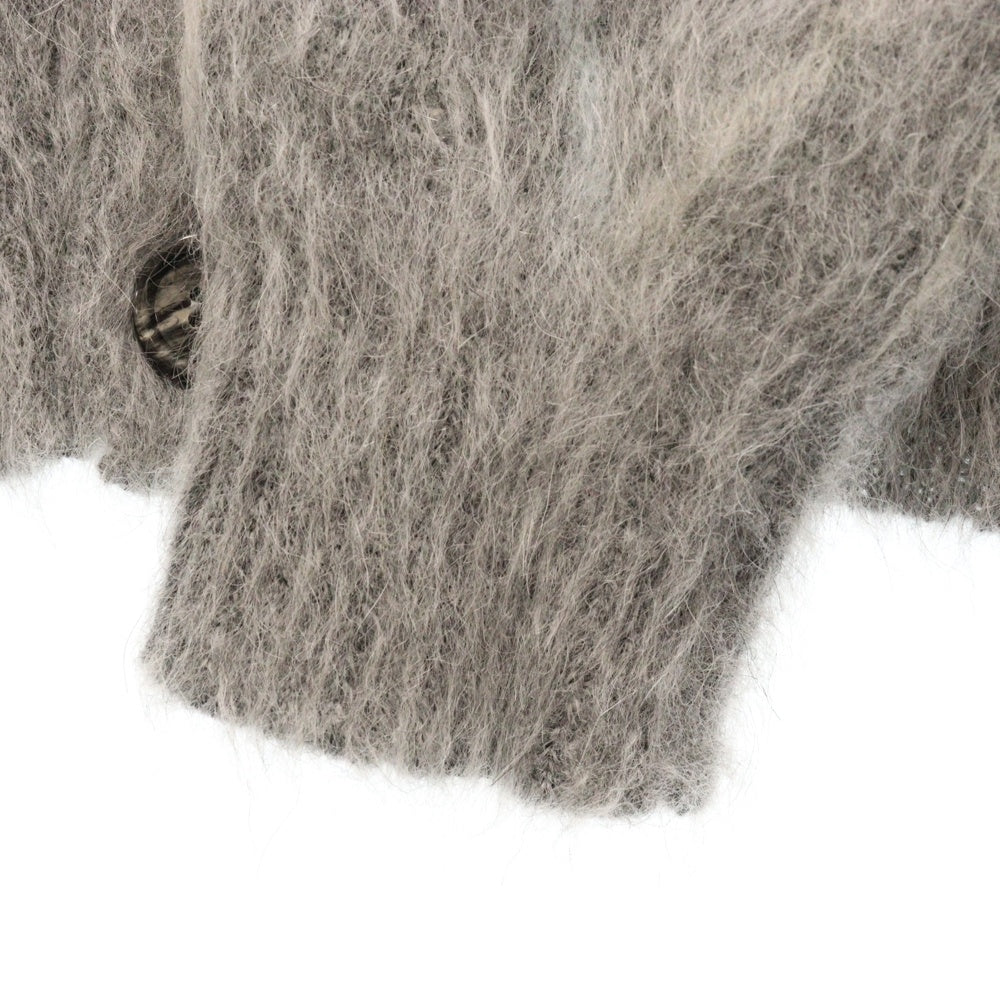 AMI Alexandre Mattiussi(アミアレクサンドルマテュッシ) Argyle Brushed Cardigan モヘア混 ウール ブラッシュド ダイヤモンドカット カーディガン グレー UKC018.KN0030