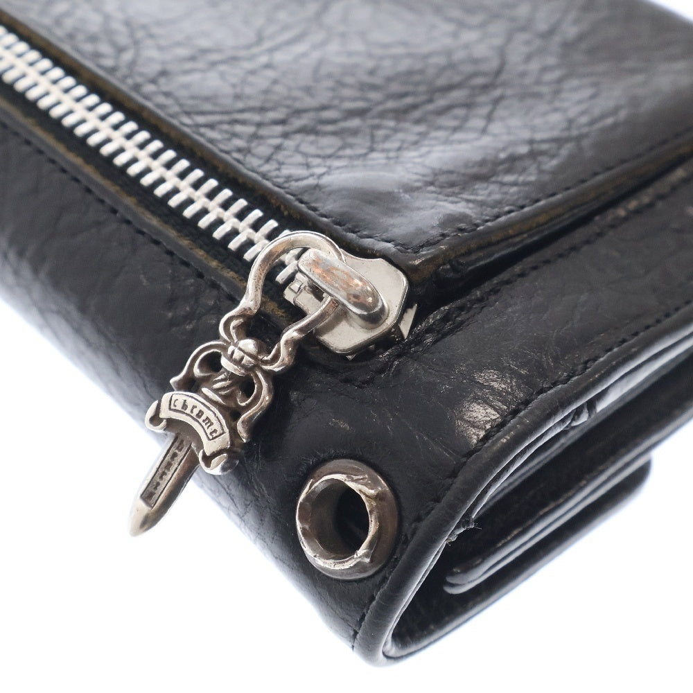 CHROME HEARTS(クロムハーツ) WAVE ウェーブ レザーウォレット 財布 ブラック BCA375