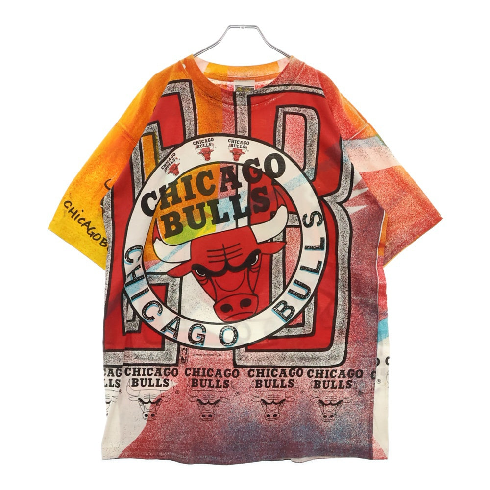 VINTAGE(ヴィンテージ) 90S VINTAGE T's CHICAGO BULLS ヴィンテージ シカゴブルズ 総柄 両面プリント 半袖Tシャツ カットソー オレンジ/レッド