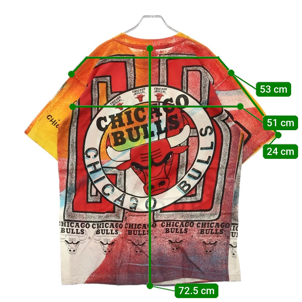 VINTAGE(ヴィンテージ) 90S VINTAGE T's CHICAGO BULLS ヴィンテージ シカゴブルズ 総柄 両面プリント 半袖Tシャツ カットソー オレンジ/レッド