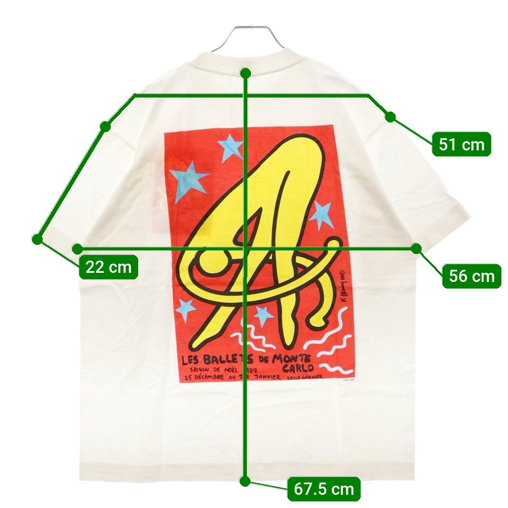 VINTAGE(ヴィンテージ) 90S VINTAGE ヴィンテージ キースへリング モンテカルロ バレエ団 両面プリント 半袖Tシャツ カットソー ホワイト
