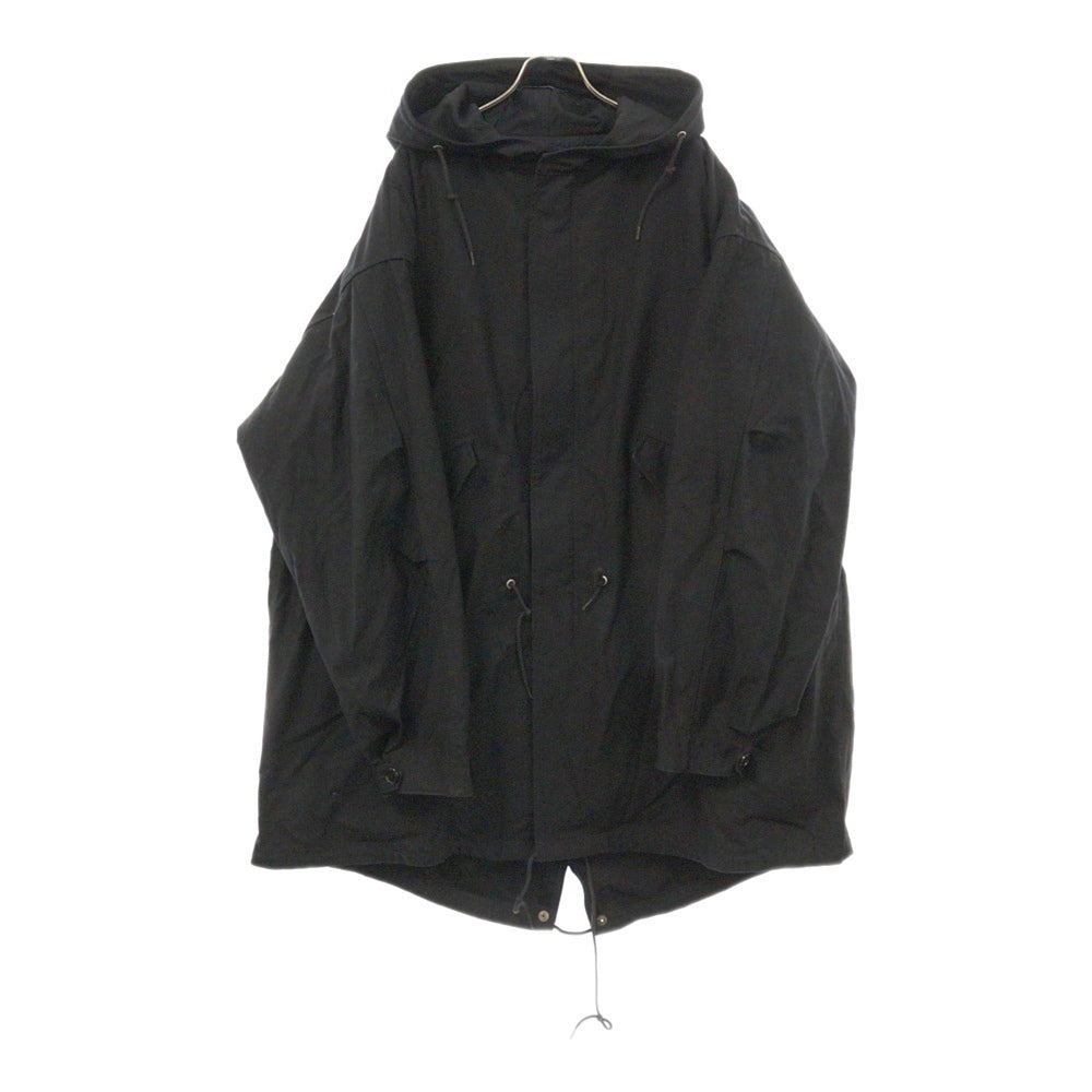 RAF SIMONS(ラフシモンズ) 19AW MID LENGTH PARKA ミッドレングス グラフィックプリント モッズコート ブラック 1159-343-7395