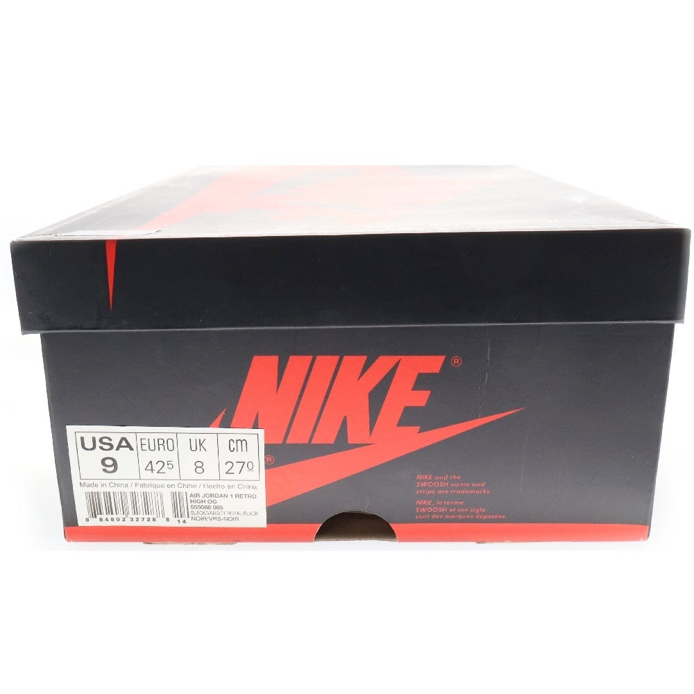 NIKE(ナイキ) 【観賞用 2013年製】 AIR JORDAN 1 RETRO HIGH OG ROYAL エアジョーダン1 レトロ ロイヤル ハイカットスニーカー ブラック/ブルー US9/27.0cm 555088-085