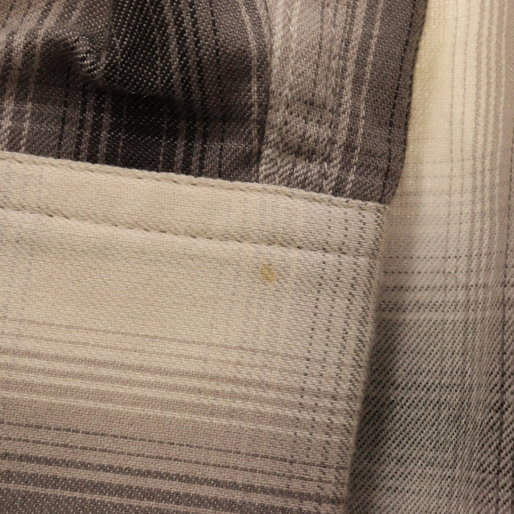 STAMPD(スタンプド) Templin オンブレチェック テンセル混 ポケット ロングスリーブ 長袖 シャツ ベージュ M2288BD