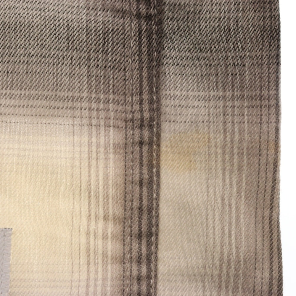 STAMPD(スタンプド) Templin オンブレチェック テンセル混 ポケット ロングスリーブ 長袖 シャツ ベージュ M2288BD