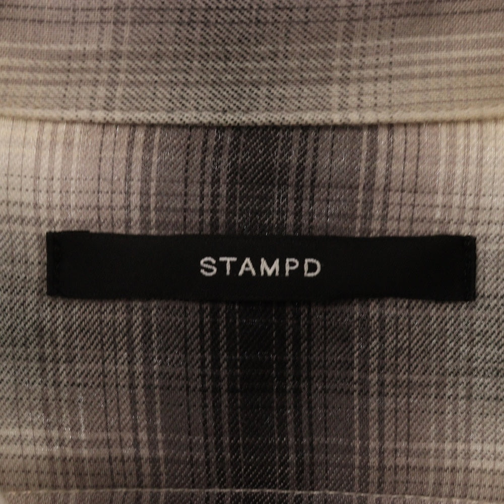 STAMPD(スタンプド) Templin オンブレチェック テンセル混 ポケット ロングスリーブ 長袖 シャツ ベージュ M2288BD