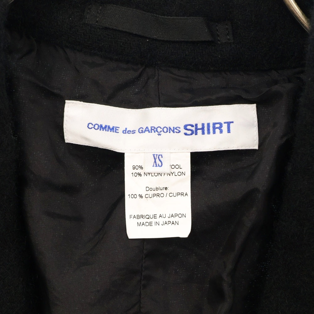 COMME des GARCONS SHIRT(コムデギャルソンシャツ) 24AW 縮絨加工 袖ニット シングルジャケット ブラック FN-J506