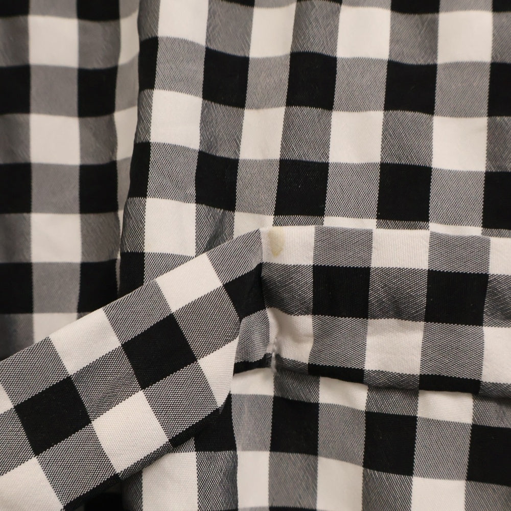 COMME DES GARCONS GIRL(コムデギャルソンガール) 23SS ギンガムチェック柄 丸襟 ナイロンポリ ロングワンピース ブラック/ホワイト レディース NK-O009