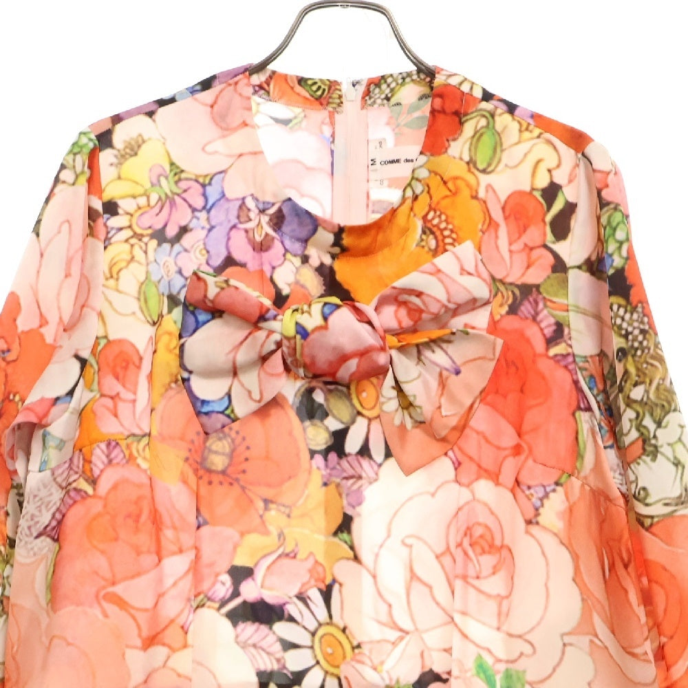 COMME DES GARCONS GIRL(コムデギャルソンガール) 22AW 高橋真琴 アートプリント リボンデザイン ポリエステル ロングワンピース マルチカラー レディース NJ-O007