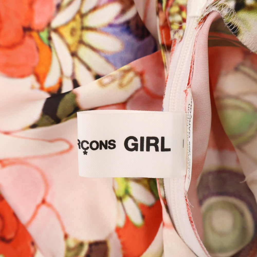 COMME DES GARCONS GIRL(コムデギャルソンガール) 22AW 高橋真琴 アートプリント リボンデザイン ポリエステル ロングワンピース マルチカラー レディース NJ-O007