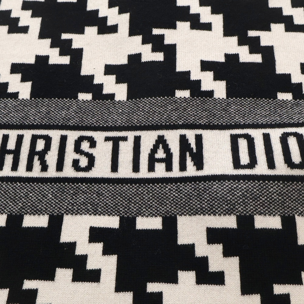 Christian Dior(クリスチャンディオール) Digital Chidori Cashmere Stole デジタル千鳥柄 カシミア混ウール マフラー ストール ホワイト/ブラック レディース 21PDP311I050