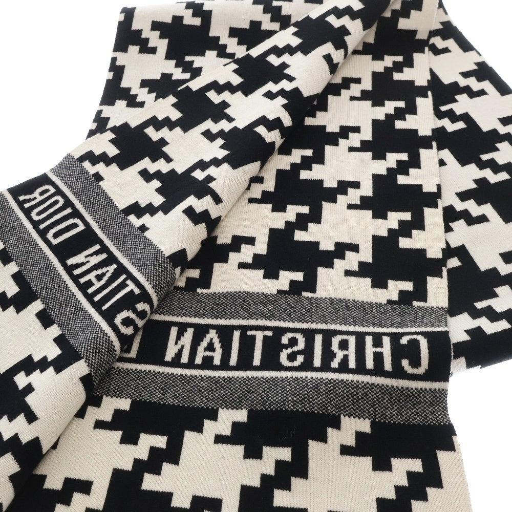 Christian Dior(クリスチャンディオール) Digital Chidori Cashmere Stole デジタル千鳥柄 カシミア混ウール マフラー ストール ホワイト/ブラック レディース 21PDP311I050