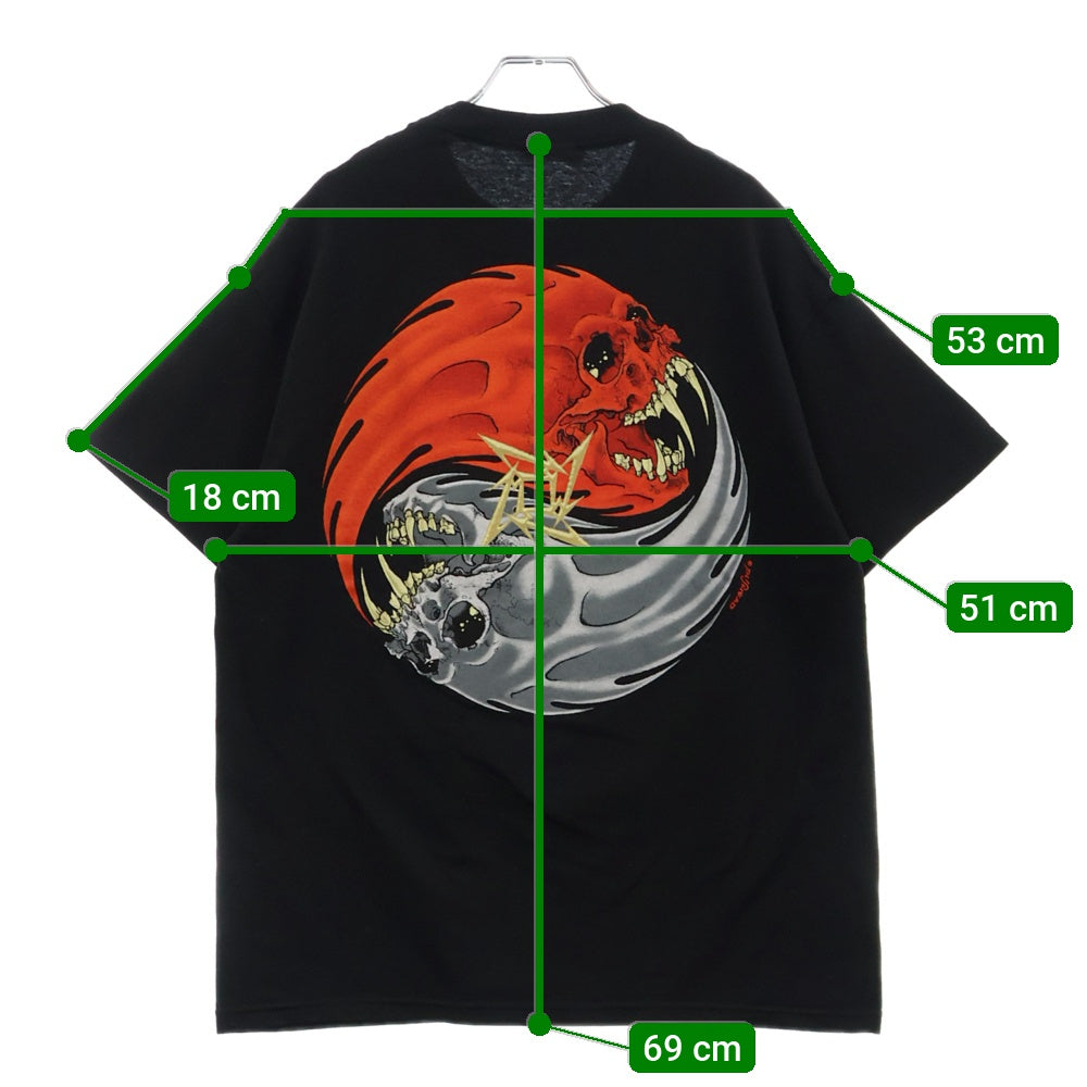 VINTAGE(ヴィンテージ) 90S VINTAGE METALLICA PUSHEAD REBEL ヴィンテージ メタリカ パスヘッド レベル スカル 両面プリント 半袖Tシャツ カットソー ブラック