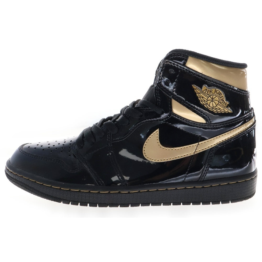 NIKE(ナイキ) ナイキ エアジョーダン1 ハイ メタリック ゴールド ハイカットスニーカー ブラック/ゴールド US8.5/26.5cm 555088-032