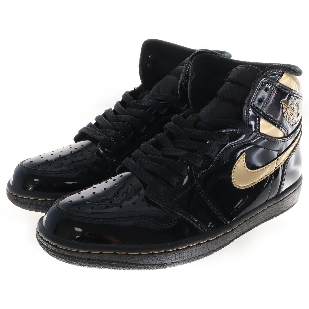 NIKE(ナイキ) ナイキ エアジョーダン1 ハイ メタリック ゴールド ハイカットスニーカー ブラック/ゴールド US8.5/26.5cm 555088-032