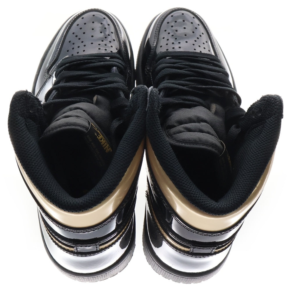 NIKE(ナイキ) ナイキ エアジョーダン1 ハイ メタリック ゴールド ハイカットスニーカー ブラック/ゴールド US8.5/26.5cm 555088-032