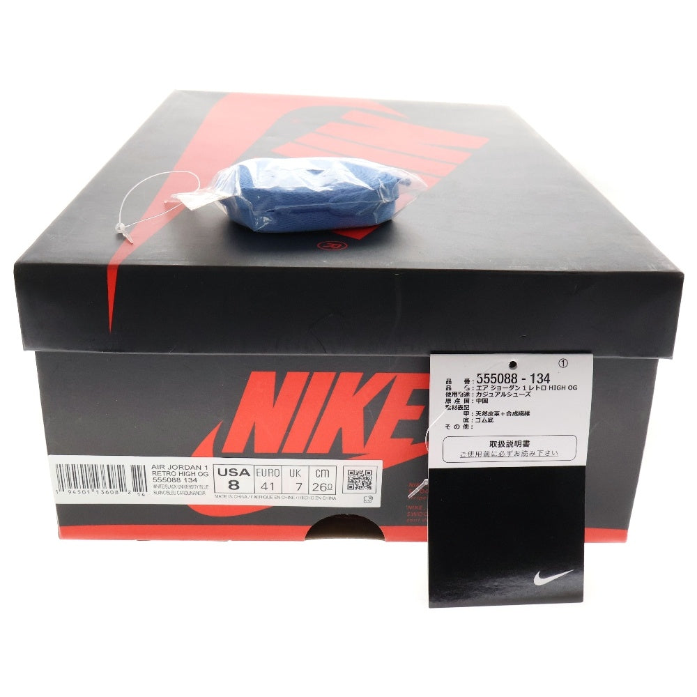 NIKE(ナイキ) AIR JORDAN 1 RETRO HIGH OG UNIVERCITY BLUE エアジョーダン ハイ ユニバーシティーブルー ハイカットスニーカー ブルー/ホワイト US8/26cm 555088-134