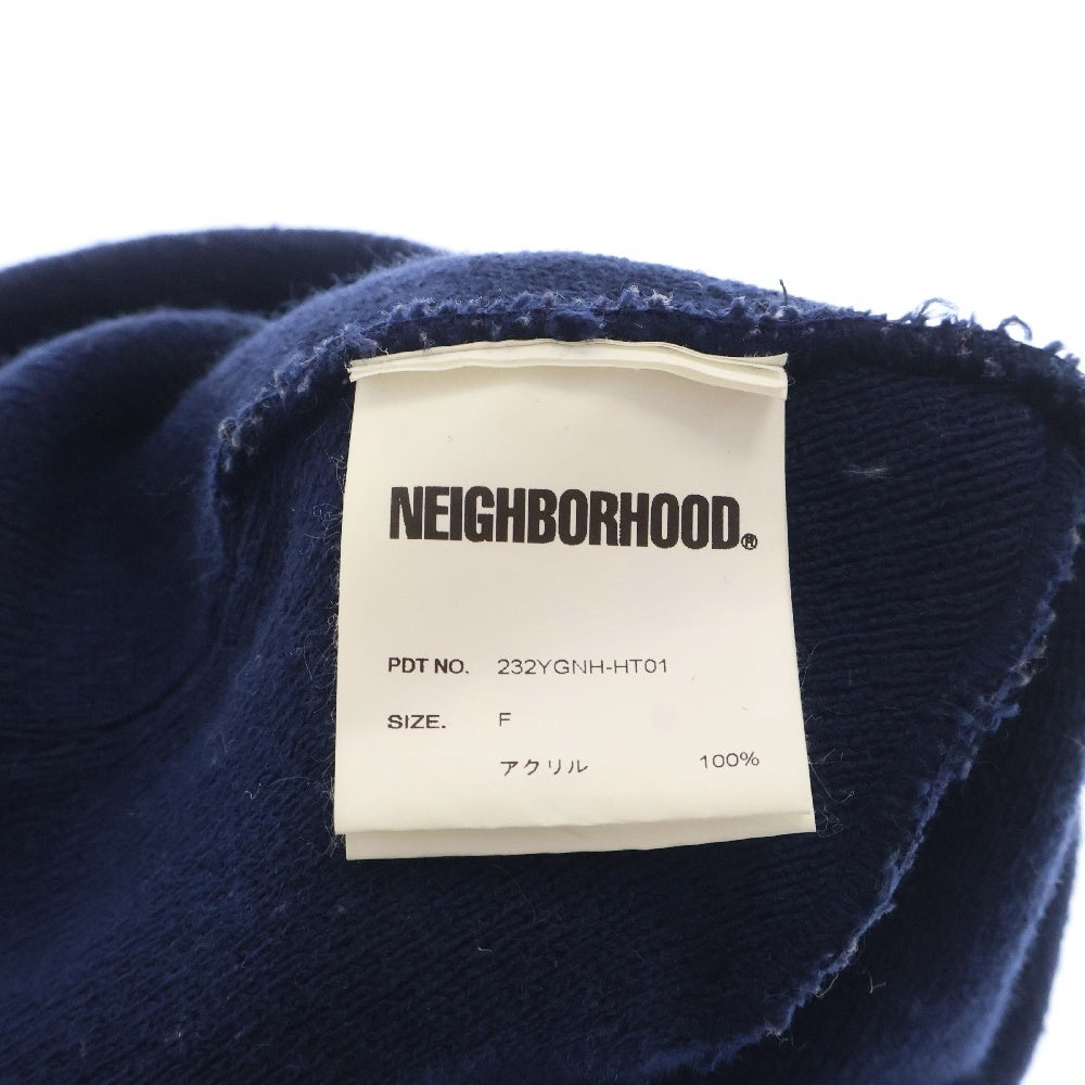 NEIGHBORHOOD(ネイバーフッド) 23AW BEANIE ワッペン ロゴ ニット ビーニー 帽子 ネイビー 232YGNH-HT01
