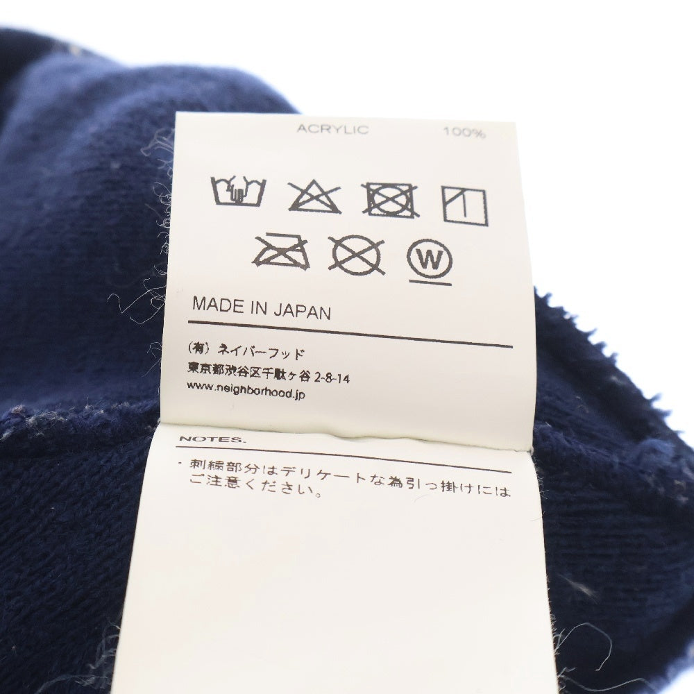 NEIGHBORHOOD(ネイバーフッド) 23AW BEANIE ワッペン ロゴ ニット ビーニー 帽子 ネイビー 232YGNH-HT01