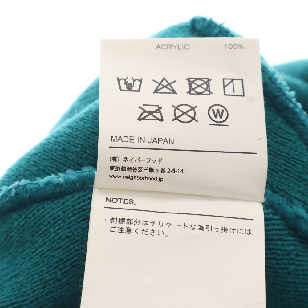 NEIGHBORHOOD(ネイバーフッド) 23AW BEANIE ワッペン ロゴ ニット ビーニー 帽子 グリーン 232YGNH-HT01