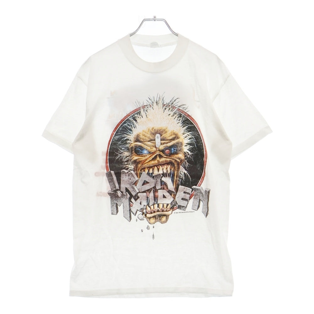 VINTAGE(ヴィンテージ) 80S IRON MAIDEN WORLD TOUR TEE アイアン メイデン ワールド ツアー 両面プリント 半袖Tシャツ カットソー ホワイト