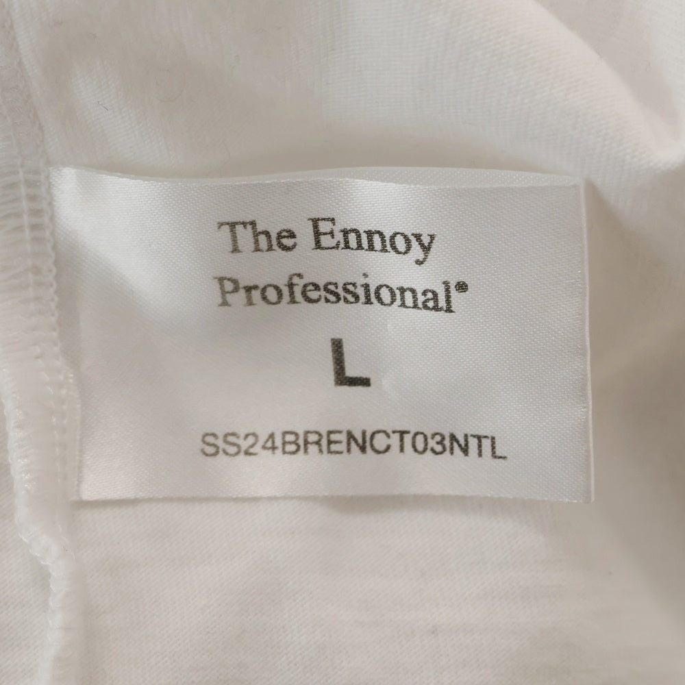 ENNOY(エンノイ) 24SS L/S T-Shirts ロゴラバーパッチ クルーネック長袖 Tシャツ カットソー ホワイト SS24BRENCT03NTL