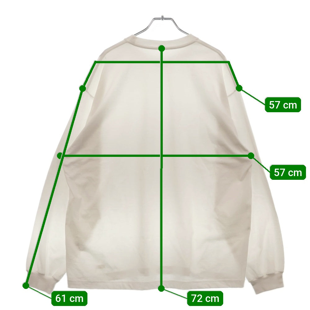 ENNOY(エンノイ) 24SS L/S T-Shirts ロゴラバーパッチ クルーネック長袖 Tシャツ カットソー ホワイト SS24BRENCT03NTL