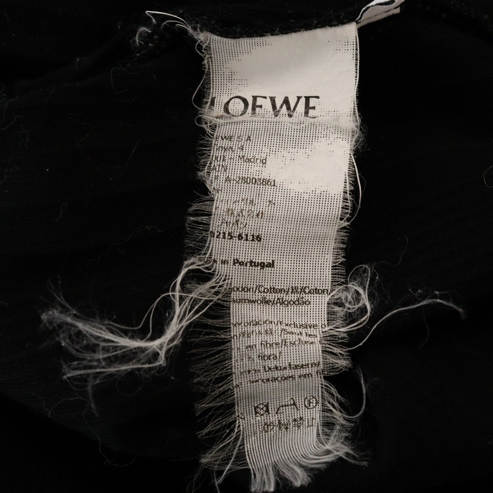 LOEWE(ロエベ) アナグラム リブコットンジャージー 半袖トップス ブラック レディース
