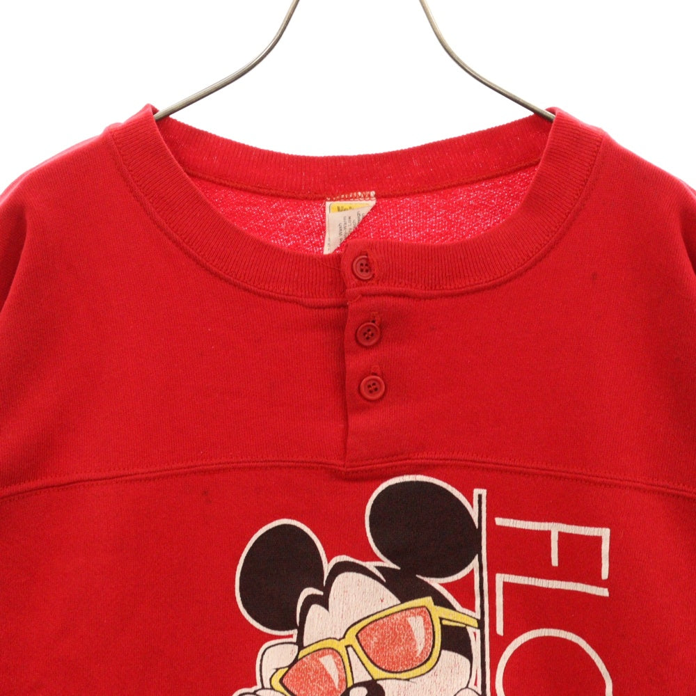 VINTAGE(ヴィンテージ) WALT DISNEY VELVA SHEEN FLORIDA MICKEY ヴィンテージ ウォルトディズニー ベルバシーン ミッキー プリント ヘンリーネック スウェット トレーナー