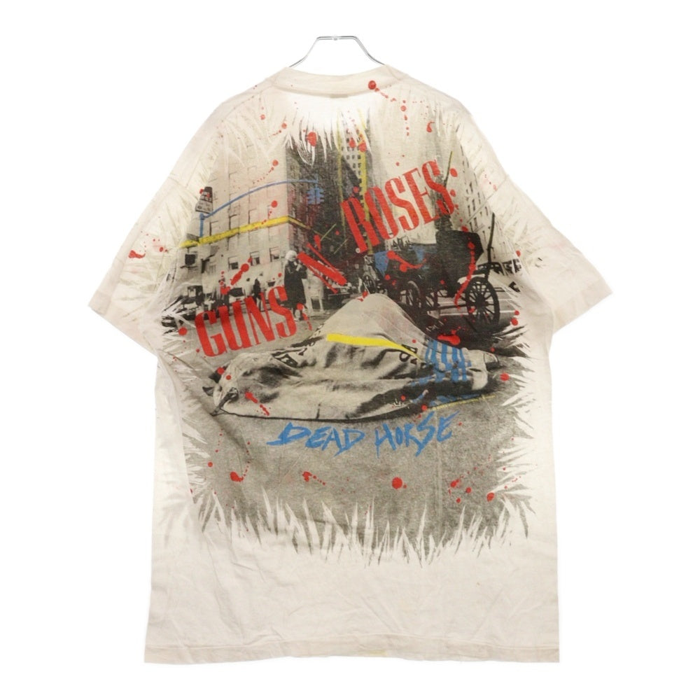 VINTAGE(ヴィンテージ) 90s GUNS N' ROSES DEAD HORSE Tee ガンズアンドローゼズ デッドホース 総柄 半袖Tシャツ カットソー ホワイト