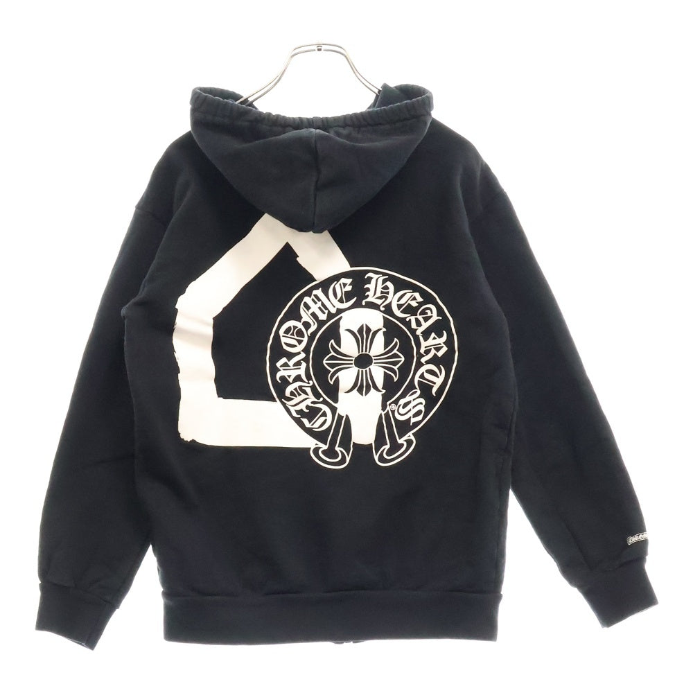 CHROME HEARTS(クロムハーツ) ×ドーバーストリートマーケット バックホースシュープリント スウェット ダガージップアップパーカー ブラック