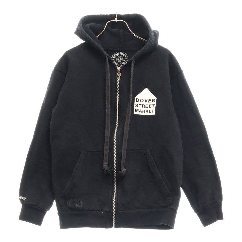 CHROME HEARTS(クロムハーツ) ×ドーバーストリートマーケット バックホースシュープリント スウェット ダガージップアップパーカー ブラック