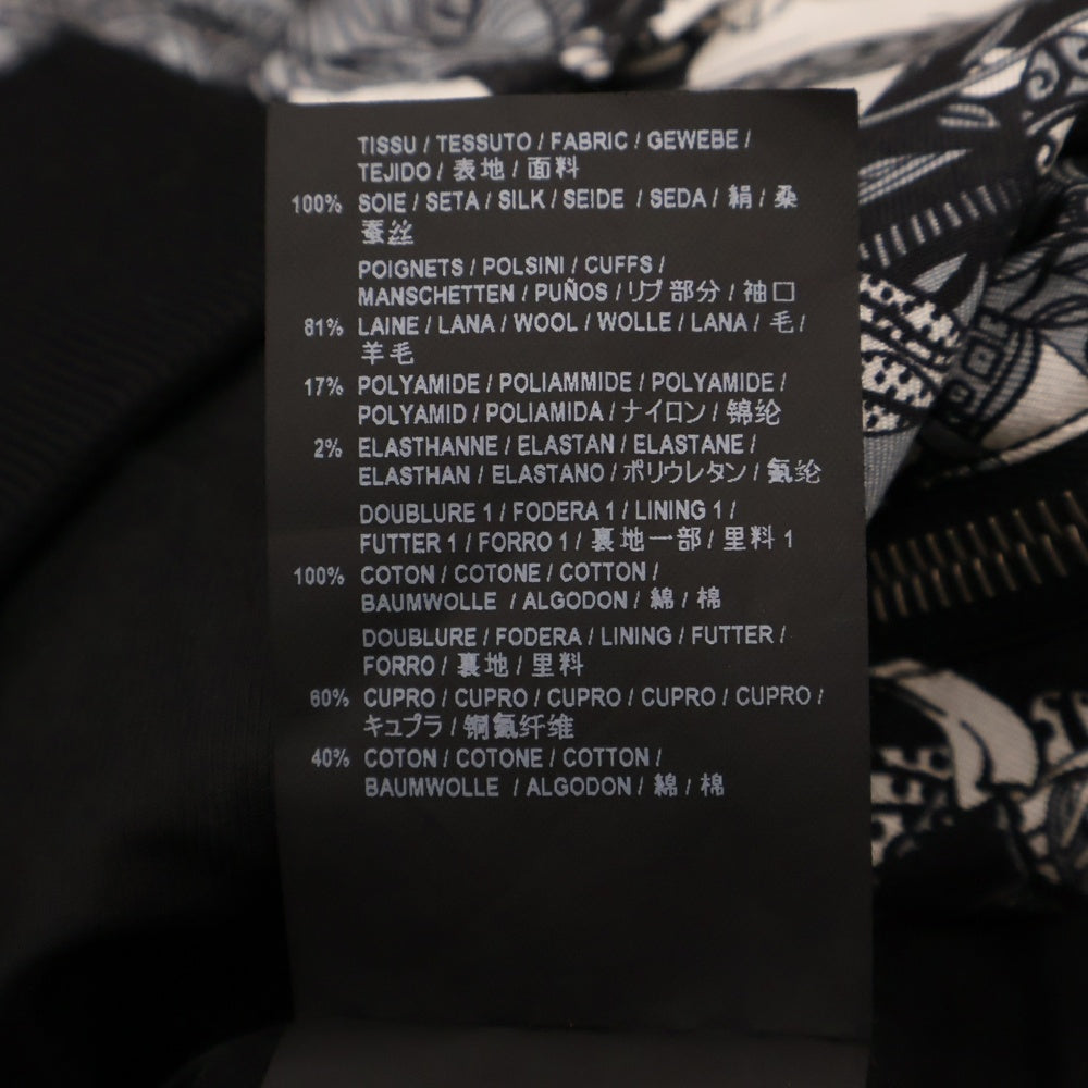 SAINT LAURENT PARIS(サンローランパリ) PRINTED SILK BOMBER JACKET 総柄 プリンテッド シルク ボンバージャケット ブラック/ホワイト 505991 Y356S